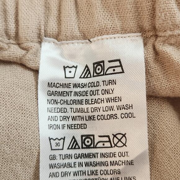 Naturals D&Co Women's Tan Linen Blend Pants Size 2XT Pockets Drawstring Neutral - Picture 8 of 9